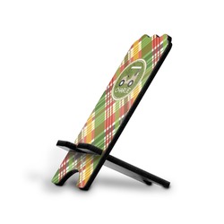 Golfer's Plaid Stylized Cell Phone Stand - Small w/ Name or Text