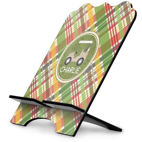 Custom Golfer's Plaid Stylized Tablet Stand (Personalized)