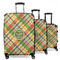 Golfer's Plaid 3 Piece Luggage Set - 20" Carry On, 24" Medium Checked, 28" Large Checked (Personalized)