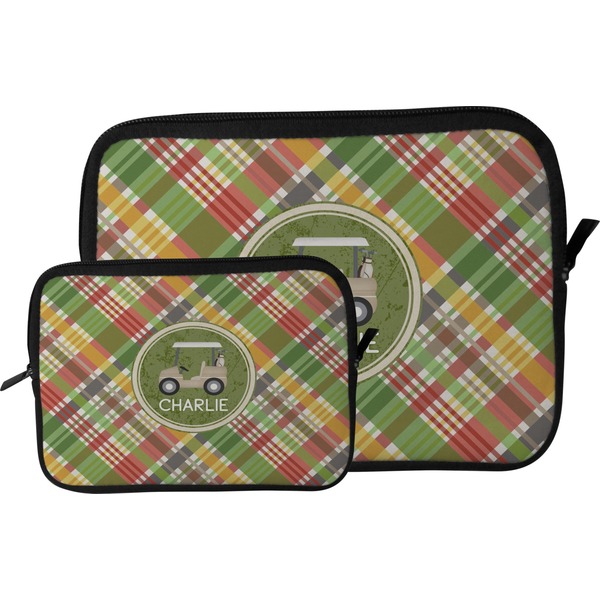 Golfer's Plaid Tablet Sleeve (Size Comparison)