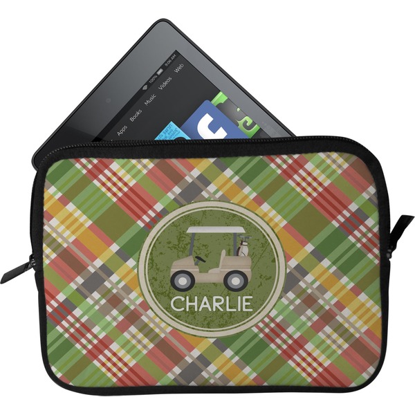 Custom Golfer's Plaid Tablet Case / Sleeve - Small (Personalized)