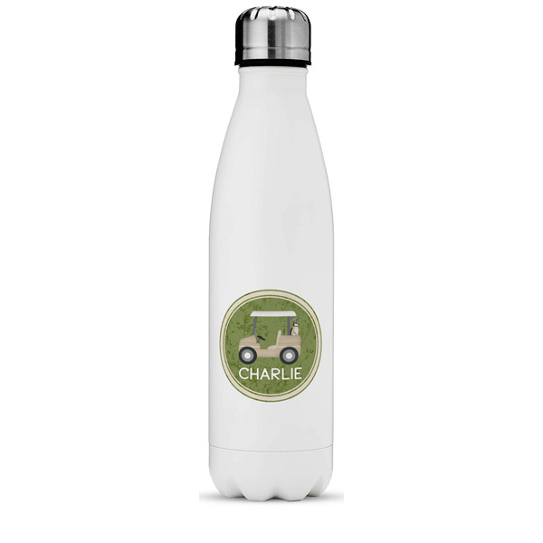 Custom Golfer's Plaid Water Bottle - 17 oz. - Stainless Steel - Full Color Printing (Personalized)