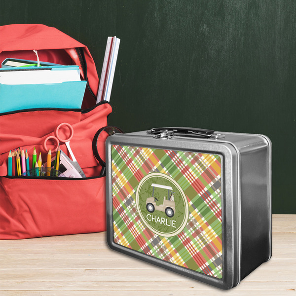 Golfer's Plaid Tin Lunchbox - LIFESTYLE