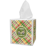 Golfer's Plaid Tissue Box Cover (Personalized)
