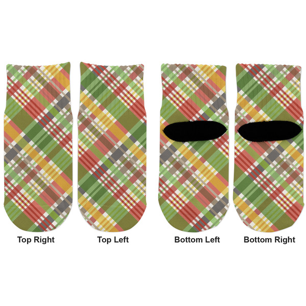 Golfer's Plaid Toddler Ankle Socks - Double Pair - Front and Back - Apvl