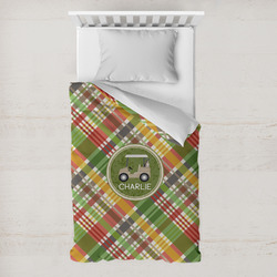 Golfer's Plaid Toddler Duvet Cover w/ Name or Text