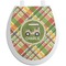 Golfer's Plaid Toilet Seat Decal - Round (Personalized)