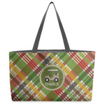 Golfer's Plaid Beach Totes Bag - w/ Black Handles (Personalized)