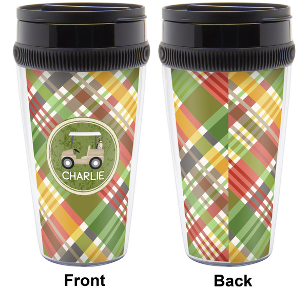 Golfer's Plaid Travel Mug Approval (Personalized)