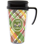 Golfer's Plaid Acrylic Travel Mug with Handle (Personalized)