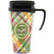 Golfer's Plaid Acrylic Travel Mug with Handle (Personalized)