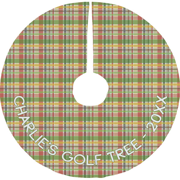 Custom Golfer's Plaid Tree Skirt (Personalized)