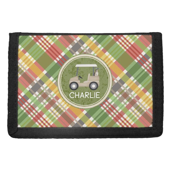 Custom Golfer's Plaid Trifold Wallet (Personalized)