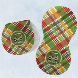 Golfer's Plaid Burp Pads - Velour - Set of 2 w/ Name or Text