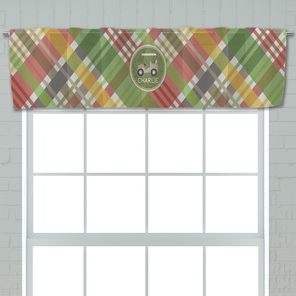 Golfer's Plaid Valance - Closeup on window