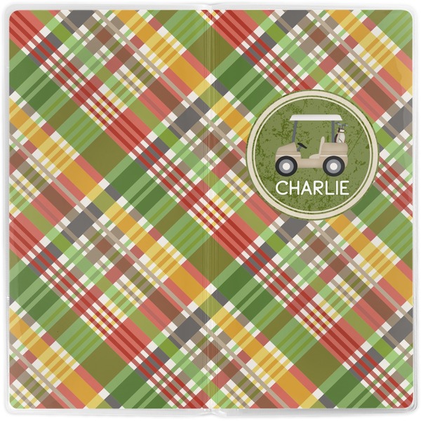 Golfer's Plaid Vinyl Document Wallet - Apvl