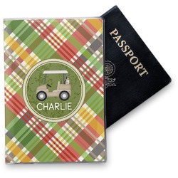 Golfer's Plaid Vinyl Passport Holder (Personalized)