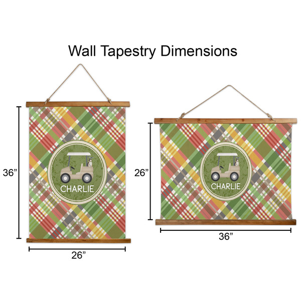 Golfer's Plaid Wall Hanging Tapestries - Parent/Sizing