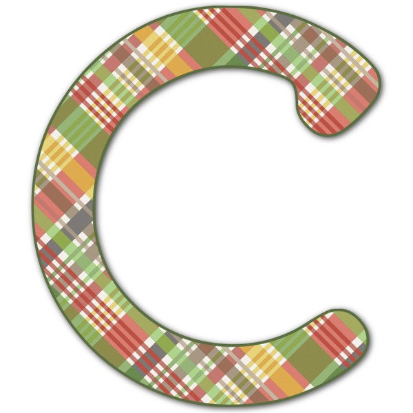 Custom Golfer's Plaid Letter Decal - Large (Personalized)