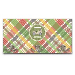 Golfer's Plaid Wall Mounted Coat Rack (Personalized)