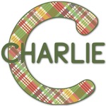 Golfer's Plaid Name & Initial Decal - Up to 18"x18" (Personalized)