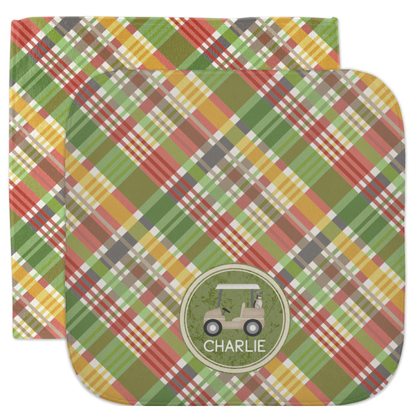 Custom Golfer's Plaid Facecloth / Wash Cloth (Personalized)