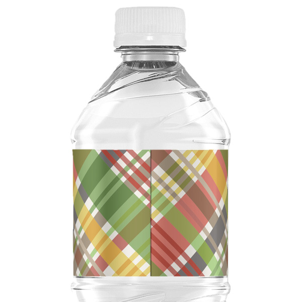 Golfer's Plaid Water Bottle Label - Back View