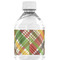 Golfer's Plaid Water Bottle Label - Back View