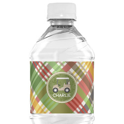 Golfer's Plaid Water Bottle Labels - Custom Sized (Personalized)