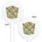 Golfer's Plaid White Plastic 5.5" Stir Stick - Double Sided - Round - Front & Back