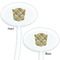 Golfer's Plaid White Plastic 7" Stir Stick - Double Sided - Oval - Front & Back