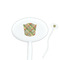 Golfer's Plaid White Plastic 7" Stir Stick - Oval - Closeup