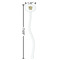 Golfer's Plaid White Plastic 7" Stir Stick - Oval - Dimensions