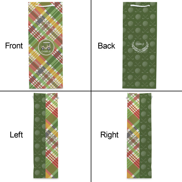 Golfer's Plaid Wine Gift Bag - Matte - Approval