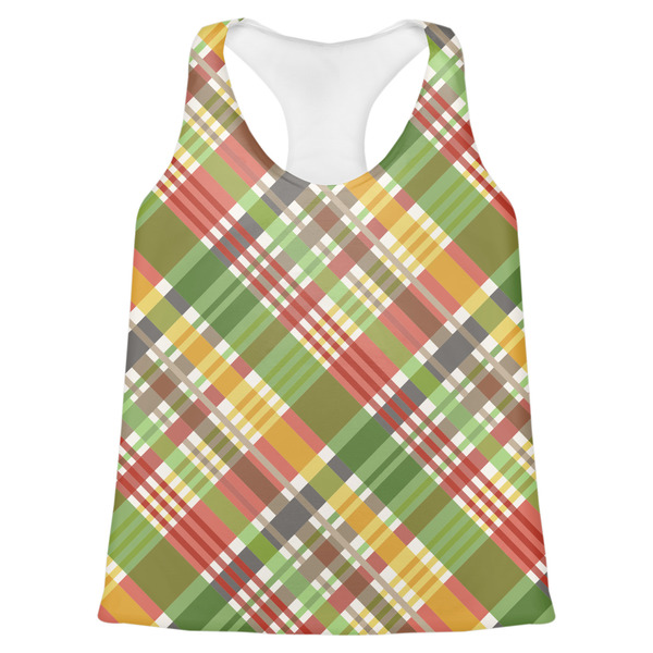 Custom Golfer's Plaid Womens Racerback Tank Top - 2X Large