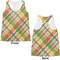 Golfer's Plaid Womens Racerback Tank Tops - Medium - Front and Back