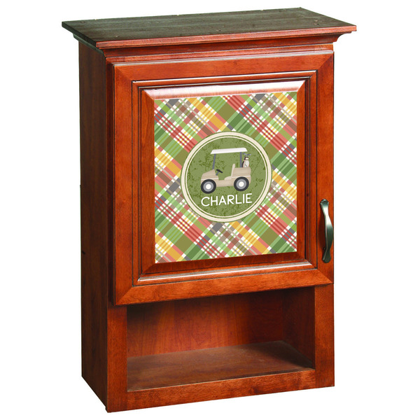 Golfer's Plaid Wooden Cabinet Decal (Medium)