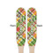 Golfer's Plaid Wooden Food Pick - Paddle - Double Sided - Front & Back