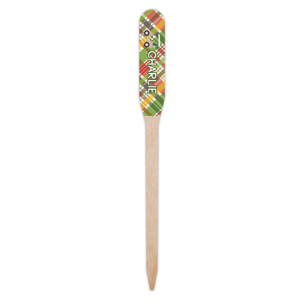 Golfer's Plaid Wooden Food Pick - Paddle - Single Pick