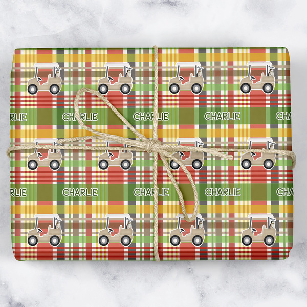 Custom Golfer's Plaid Wrapping Paper (Personalized)
