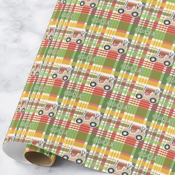Custom Golfer's Plaid Wrapping Paper Roll - Large (Personalized)