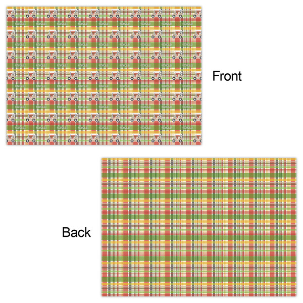 Golfer's Plaid Wrapping Paper Sheet - Double Sided - Front & Back