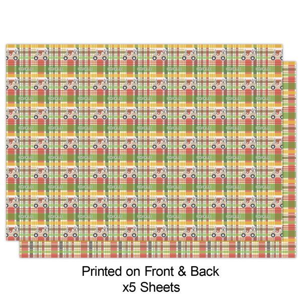 Golfer's Plaid Wrapping Paper Sheet - Double Sided - Front