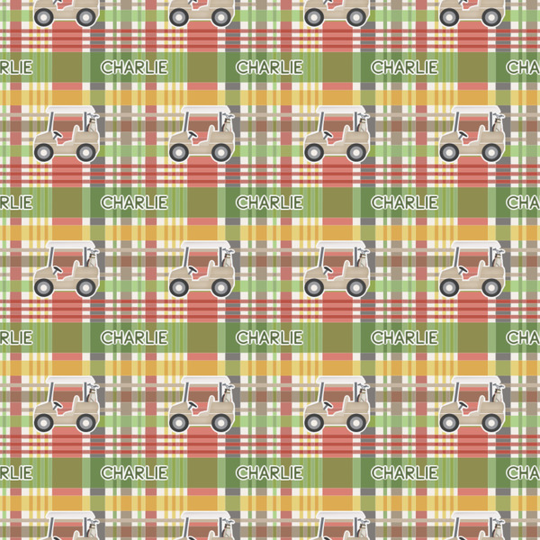 Golfer's Plaid Wrapping Paper Square