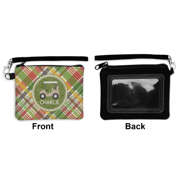 Golfer's Plaid Wristlet ID Cases - Front & Back