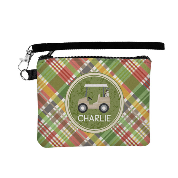 Custom Golfer's Plaid Wristlet ID Case w/ Name or Text