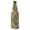 Golfer's Plaid Zipper Bottle Cooler - ANGLE (bottle)