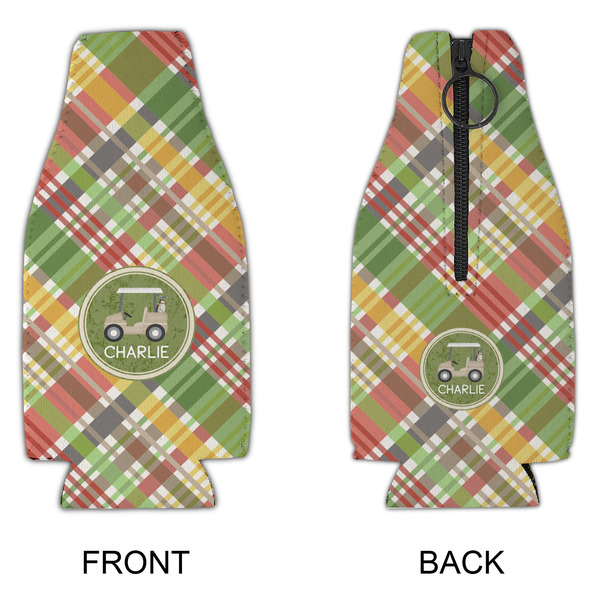 Golfer's Plaid Zipper Bottle Cooler - APPROVAL