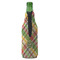 Golfer's Plaid Zipper Bottle Cooler - BACK (bottle)