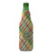 Golfer's Plaid Zipper Bottle Cooler - FRONT (bottle)